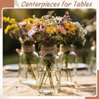 6 Pack Mason Jar Vases for Centerpieces, Clear Glass Flower Vase - Image 3