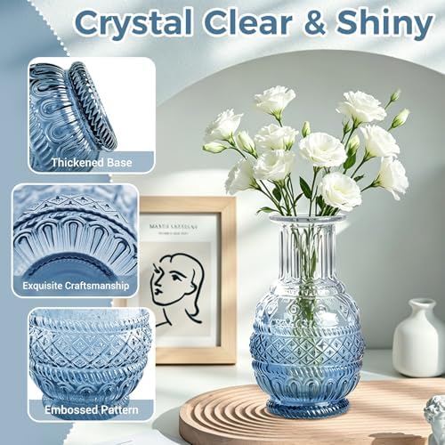 Babenest 12pcs Small Bud Vase Set for Home Party Deco, Gradient-Blue - Image 4