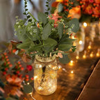 Set of 3 Mason Jar Lights, Plant Decorative Jars Vase Holiday Table Decor - Image 4