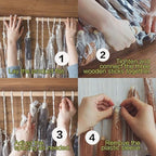 Macrame Wall Hanging Yarn Boho Handmade Wave Tassel Home Decor 47"W*39"L - Image 2