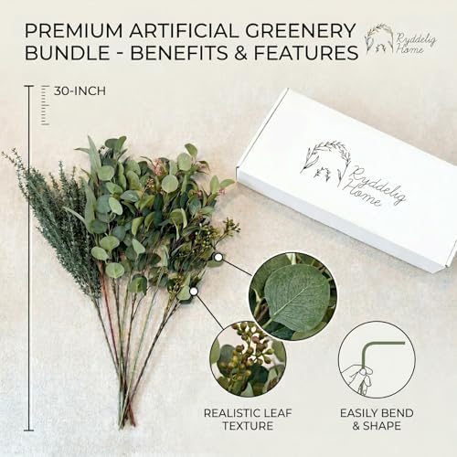 Large Eucalyptus Centerpieces for Table Decor, Artificial Greenery Stems - Image 4