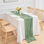 16 Pack Sage Green Cheesecloth Table Runner 21.5 x 120 Inches Boho Gauze Table Runners 10FT Long Cheese Cloth Table Runner for Bridal Shower Baby Shower Birthday Party Wedding Decor - Image 2
