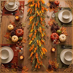 Riceshoot 6Ft Fall Garland for Mantle, Autumn Leaf Berry Decor - Image 6