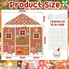4 Pcs Christmas Gingerbread Door Decorations - Xmas Gingerbread House Backdrop Hanging Banner Porch Sign for Home Holiday Classroom Office Party Decor - Image 2