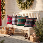 MIULEE Christmas Plaid Decorative Pillow Covers Set of 2 22x22inch White - Image 4
