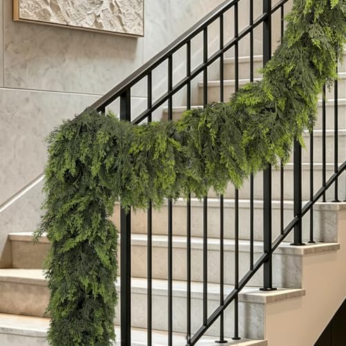 Thewe 4Pcs 6Ft Christmas Cedar Garland with Lights - Image 2