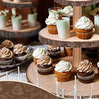 Ayfjovs 5 Tier Round Wooden Cupcake Stand Detachable Display Holder for Wedding Party - Image 5