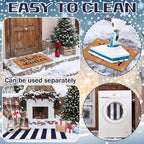 Moucuny 2 Pcs Hello Winter Coir Doormat Outdoor,Snowflake Mats,Non Slip - Image 3