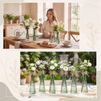 Set of 12 Sage Green Glass Bud Vases for Centerpiece, Assorted - Image 6