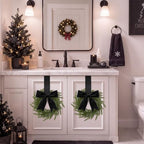 6 Pcs Christmas Black Wreaths Kitchen Cabinet Decorations - Image 4