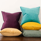 28x28 Velvet Decorative Throw Pillow Covers Set of 2,Eggplant Purple - Image 2