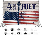 9x6ft American 4Th of July Backdrop Independence Day US Flag Stars Stripes National Flag Decorations Background Memorial Day Veterans Day Party Cake Table Banner Photo Booth - Image 2