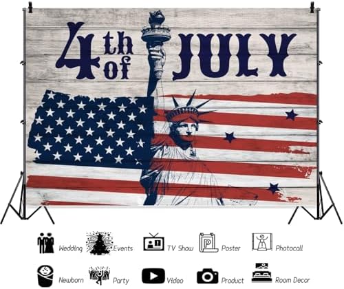 15x8ft American 4Th of July Backdrop Independence Day US Flag Stars Stripes National Flag Decorations Background Memorial Day Veterans Day Party Cake Table Banner Photo Booth - Image 3