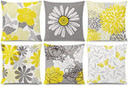 Yellow Throw Pillow Covers 20x20 Set of 6, Large Daisy Floral Home Decor by Unknown