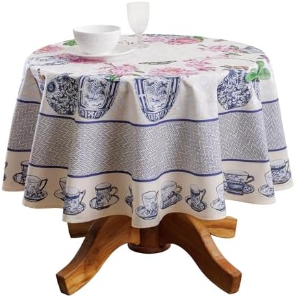 Maison d' Hermine Table Cloth Round Table Reusable 100% Cotton 63" Diameter by MaisondHermine