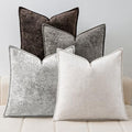 a moment Throw Pillow Covers 20X20 Inch 4 Packs,Soft Velvet Decorative Pillow Cases with 3D Ice Flower,Texture Modern Accent Cushion Covers for Sofa Couch Home Decor Urban Stone by amoment