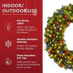 Best Choice Products 60in Large Artificial Pre-Lit Fir Christmas Wreath Holiday Accent Decoration w/ 375 Multicolor Lights, 930 PVC Tips - Image 5