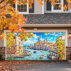 16X7Ft Venice Italy Garage Door Cover Banner Decorations Gondolas Canal in Venice Italy Photo Backdrop Garage Door Large Wall Decorations for Outdoor Home Yard Decor Party Photo Backgrounds - Image 3