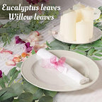 10 Pack Artificial Eucalyptus Garland with Willow Leaves 6.4 ft Artificial Greenery Vine Swag Faux Silver Dollar and Willow Leaves Garland for Wedding Table Runner Doorway Decoration Indoor Outdoor - Image 3