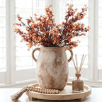 Ceramic Flower Vase with Handles, 7.9in Farmhouse Table Rustic Vases, Waterproof Pottery Clay, Flower Terracotta Vases for Home Decor, Living Room,Table, Handcrafted (Terracotta) - Image 3