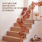 6 ft Artificial Fall Rig Leaf Garland for Fireplace Mantel Decor - Image 5
