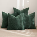MIULEE Decorative Chenille Pillow Covers Christmas Green 16x16 Pack of 4 by MIULEE