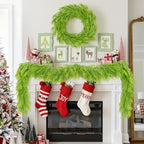 N&T NIETING 9FT Christmas Garland Norfolk Pine Garland Real Touch Artificial Christmas Lime Green Xmas Garland for Mantle,Table Holiday Fireplace Staircase Indoor Outdoor Christmas Decorations - Image 2