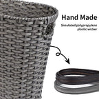 GRANNY SAYS Wicker Bathroom Trash Can, Wicker Waste Basket, Dark Gray - Image 3