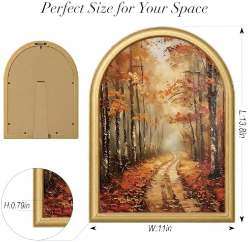 Wheatwin Fall Wall Decor, Fall Gold Arched Framed Wall Art, Fall Artwork - Image 5