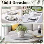 Oval Woven Placemats Set of 6, Cotton Rope 16x12 Inch, Grey - Image 5