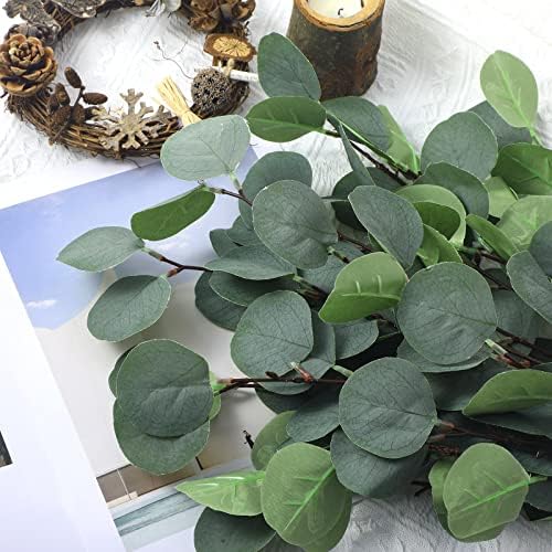 Waydress 20 Pcs Artificial Eucalyptus Stems Fake Bulk for Wedding Decor - Image 3