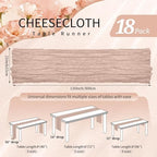 18 Pack Cheesecloth Table Runner 10FT Dusty Pink Table Runner Boho Gauze Cheese Cloth Table Runners Long Rustic Sheer Table Decorations for Wedding Party Baby Bridal Shower Birthday Holiday Home - Image 2