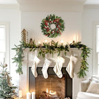 24 Inch Christmas Wreath with Red Berries, Apples, Pinecones and Eucalyptus - Image 5