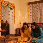 Wonderjune 4 Pcs Diwali Lotus Garland Wooden Hanging Decor for Pooja,Wall - Image 5