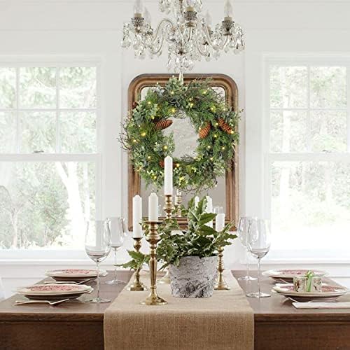 Pre Lit Christmas Wreath for Front Door Green Wreath Decorated with Pine Cones,Berry Clusters, Abundant Fit Branches 18” Lighted Christmas Wreaths for Windows Winter Wreath Hanging Wall Decor - Image 4