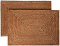 KOUBOO Rattan Placemats Set of 2 Woven Table Mats Honey-Brown Decor by KOUBOO