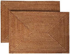 KOUBOO Rattan Placemats Set of 2 Woven Table Mats Honey-Brown Decor by KOUBOO