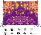 Diwali Backdrop Decorations for Home Happy Diwali Banner 10x8ft - Image 4