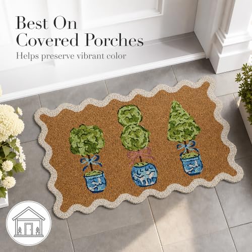 Mud Pie Topiary Doormat, Chinoiserie Decorative Front Door Mat, 18" x 29" - Image 6