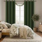 KOUFALL Forest Green Blackout Curtains, 52 x 90 Inches Long, Grommet Thermal Insulated Room Darkening Window Drapes, Olive Green Window Treatments for Living Room, Bedroom - Image 2