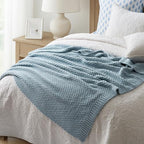 EVERGRACEHOME Chunky Chenille Knit Throw Blanket, 60 x 80, Chambray Blue - Image 5