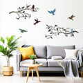 4PCS Metal Birds Wall Decor, Birds on the Branch Silhouette Art, Metal Leaves with Hummingbirds Outdoor Art Hanging Wall Sculpture for Home Office Balcony Garden Decor.（Colorful,Hummingbirds） by Unknown