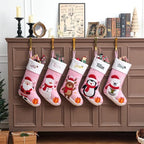 Personalized Christmas Stockings with Embroidered Name & Monogram,Custom Embroidered Pink Christmas Stocking,Santa,Snowman & Reindeer Stocking for Family & Fireplace Holiday Decor(4 Pack) - Image 7