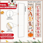 Fall Porch Sign 47" Wooden Christmas Welcome Sign for Front Door - Image 5