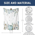 Blue Pumpkin Flannel Throw Blanket 80X60in - Image 7