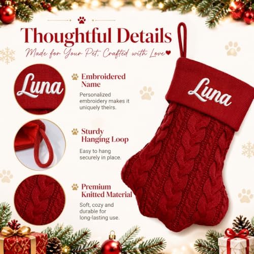 Personalized Dog Christmas Stockings - Custom Pet Paw Stocking for Puppy - Image 3