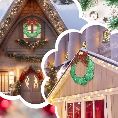 Baquler 36 Inch Lighted Christmas Wreath Outdoor Decoration - Image 5