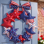 Suncalla 4th of July Door Wreath Patriotic Wreath 11.8 Inch Red White Blue Decoration Star 250th Anniversary Front Door Decoration with Bow for American Independence Day Decor by Unknown
