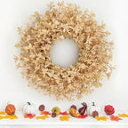 24 Inch Fall Wreaths for Front Door, Beige Forsythia Autumn Wreath - Image 6