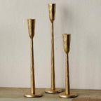 Gold Iron Taper Candle Holder Set of 3, Heavy Wrought Iron Candlestick Holders Decorative Candle Stand, Vintage Candle Holder for Wedding, Dining, Home Decoration by Unknown